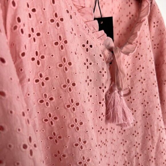 Arna York Collection Broderie Frill Blush pink Top Womens Plus Size 26/28 NWT - Picture 10 of 12